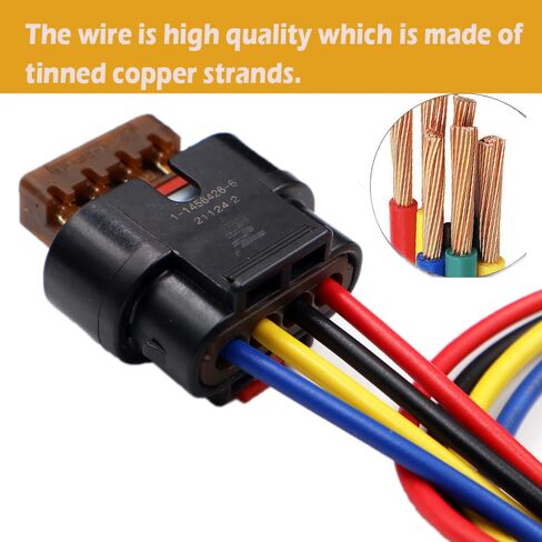 4-Way Radiator Shutter Actuator Connector Harness Compatible with Cadillac ATS 2016-2019 Wiring Pigtail 1456426-6 in Saudi Arabia