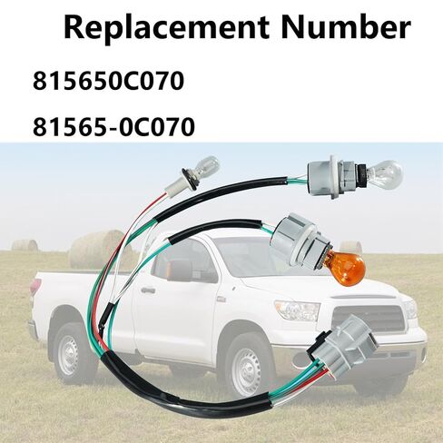 81565-0C070 Rear Tail Light Harness with 3 Bulbs (Left) Fit for Toyota Tundra 2007-2014 Lamp Socket and Wiring Harness Assembly # 815650C070 in Kuwait