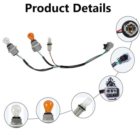 81565-0C070 Rear Tail Light Harness with 3 Bulbs (Left) Fit for Toyota Tundra 2007-2014 Lamp Socket and Wiring Harness Assembly # 815650C070 in Kuwait