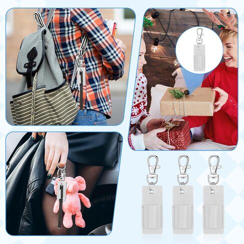 3 قطع حامل أقلام حبل قصير، مشبك قلم حبل قصير مضاد للفقدان، حامل أقلام رقبة جلدي محمول شارة سلسلة مفاتيح حامل أقلام (أبيض) in Kuwait