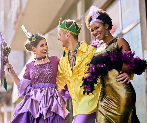 Mardi Gras Earrings Set for Women - Classy Purple Green Gold Drop Dangle Jewelry, Carnival Outfit Costume Jewelry Accessories Gifts in Kuwait