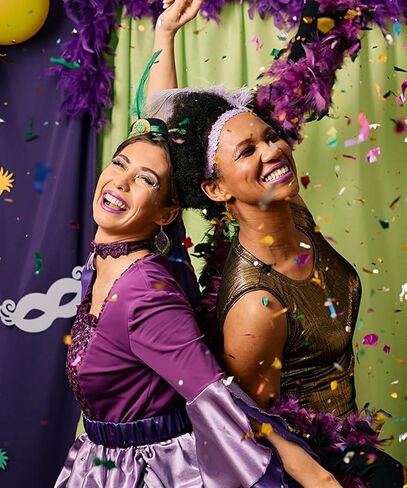 Mardi Gras Earrings Set for Women - Classy Purple Green Gold Drop Dangle Jewelry, Carnival Outfit Costume Jewelry Accessories Gifts in Kuwait