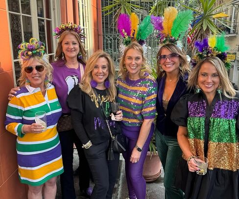 Mardi Gras Earrings Set for Women - Classy Purple Green Gold Drop Dangle Jewelry, Carnival Outfit Costume Jewelry Accessories Gifts in Kuwait