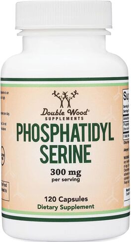 PhosphatidylSerine Supplement 300mg Per Serving, Manufactured in The USA, 120 Capsules (Phosphatidyl Serine Complex) Brain Booster Focus Supplement for Adults (Cortisol Manager) by Double Wood in Kuwait