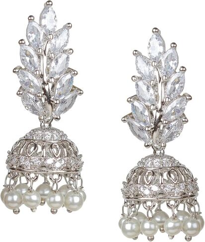 Bindhani AD Stone Indian Bollywood Style Small Jhumki Jhumka Earrings For Women in Kuwait