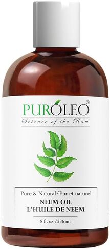 PUROLEO NEEM Oil 128 Fl Oz/3784 ML (Packed In Canada) 100% Pure and Natural Neem Oil for Multipurpose Use | Neem Oil extracted from NEEM Plante Chemical free Neem Oil Spray in Kuwait