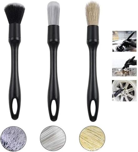 4 PCS Soft Car Interior Detailing Kit Tools | Boars Bristle Dust Brush Set | for Auto,Truck,SUV,RV Interior Cleaning | Dusting Supplies for Wheels,Air Vents,Leather Seats in Kuwait