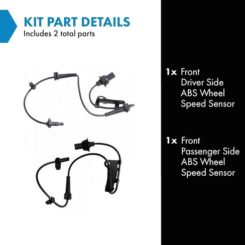 TRQ Front ABS Wheel Speed Sensor Set Compatible with 2011-2015 Honda CR-Z 2009-2013 Fit 2010-2014 Insight in Saudi Arabia