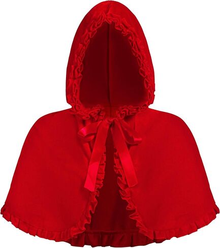 قبعة ذات قلنسوة حمراء صغيرة للسيدات، قبعة ذات قلنسوة مخملية حمراء قصيرة، زي عباءة عيد الهالوين in Kuwait