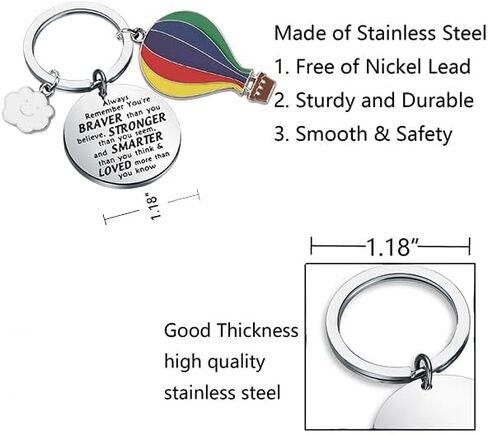 BNQL Hot Air Balloon Keychain Hot Air Balloon Gifts Rainbow Balloon Key Ring Rainbow Keychain Gifts Cloud Charm Keychain in Saudi Arabia
