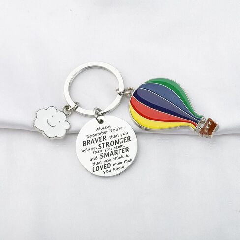 BNQL Hot Air Balloon Keychain Hot Air Balloon Gifts Rainbow Balloon Key Ring Rainbow Keychain Gifts Cloud Charm Keychain in Saudi Arabia