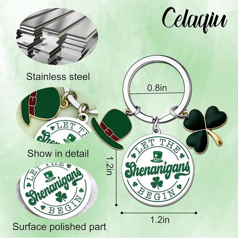 Irish Gifts for Women Clover Keychain St Patricks Day Accessories Green Accessories for Women Shamrock Keychain for Irish Friends in Kuwait