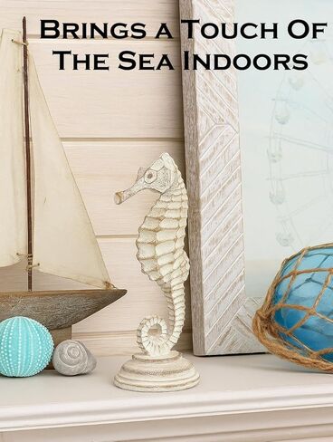 The Bridge Collection Decorative Seahorse Figurine - Decorative Seahorse Statue with Nautical Character - Beach Style Resin Decor with Weathered Finish in Saudi Arabia