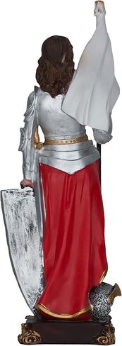 Cannan Juana De Arco 12" Doncella de Orleans Saint Joan of Arc Religious Statue, Decorative Figurine with Armor, Shield and Flag, Hand-Painted,Resin in Kuwait