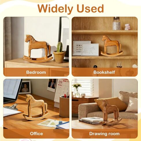 تمثال حصان هزاز خشبي من توياندونا - تمثال حصان هزاز صغير عتيق لطاولة المنزل لتزيين سطح المكتب، 7×2. 3x7 بوصة in Saudi Arabia