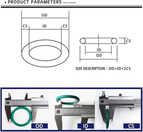 Thickness CS 3.5mm 4mm 5mm Green Fluorine Rubber Gasket OD 10-100mm Round O-Rings Seal Washer Oil and Acid Resistant(13x6x3.5mm (10pcs)) in Saudi Arabia