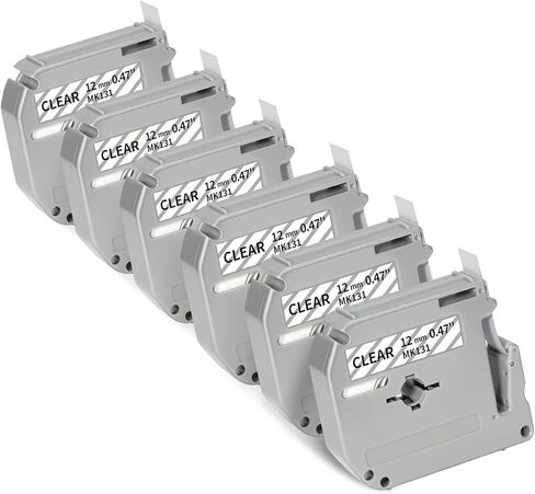 Label KINGDOM M-K231 M Tape Compatible with Brother P Touch Label Tape M-K231S M231 MK231 M-231 Brother Label Tape 12mm 0.47 White for Brother PT-M95 PT-70BM PT-90 PT-85 PT65 PT45 Label Maker, 6-Pack in Saudi Arabia