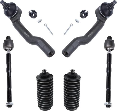 Detroit Axle - 6pc Front Tie Rods Kit for 1999-2005 Suzuki Grand Vitara, 2002-2006 XL-7, 4 Inner & Outer Tie Rod End Links 2 Boots 2003 2004 Replacement in Saudi Arabia