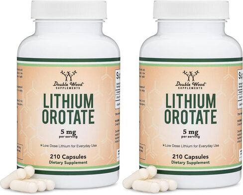 أوروتات الليثيوم 5 ملجم، 210 كبسولة (تم اختبارها من قبل طرف ثالث، صُنعت في الولايات المتحدة الأمريكية، آمنة للنباتيين، غير معدلة وراثيًا) لعقل أكثر هدوءًا، ومزاج أكثر توازنًا، وراحة أفضل في الليل من خلال المكملات الخشبية المزدوجة in Kuwait