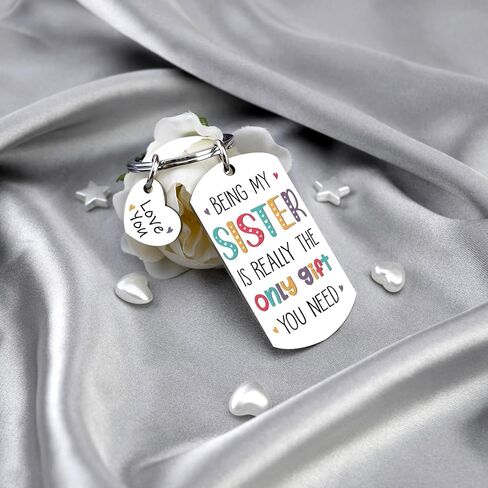 Sisters Gifts from Sister Keychain Sister Birthday Gifts Funny Gift for Sisters Friends Bestie Soulmates Thanksgiving Christmas Gift Ideas Unique Sis Keyring in Kuwait