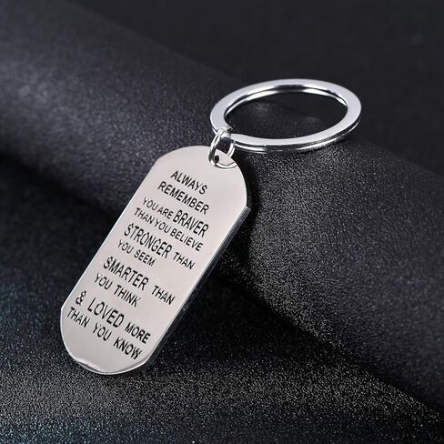 BESPMOSP Inspiration Keyring Graduation Gifts Birthday Gifts Always Remember You Are Braver Than You Believe Keychain for Family Friend in Saudi Arabia