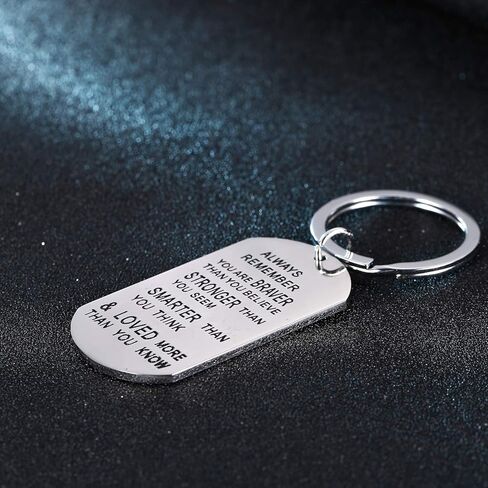 BESPMOSP Inspiration Keyring Graduation Gifts Birthday Gifts Always Remember You Are Braver Than You Believe Keychain for Family Friend in Saudi Arabia