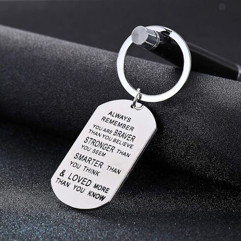 BESPMOSP Inspiration Keyring Graduation Gifts Birthday Gifts Always Remember You Are Braver Than You Believe Keychain for Family Friend in Saudi Arabia
