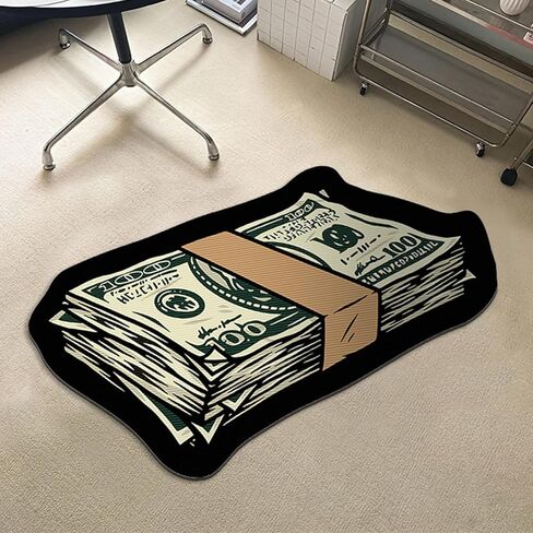 Money Rug,100 Dollar Bill Rug,Imitation Cashmere Money Rugs, Cool Rugs for Bedroom,Money Carpet Cozy Soft Bedroom (green6, 50 * 80cm) in Saudi Arabia