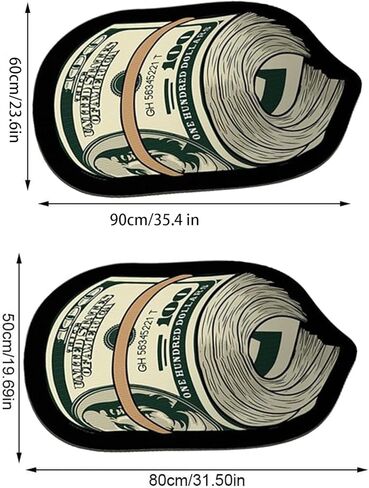Money Rug,100 Dollar Bill Rug,Imitation Cashmere Money Rugs, Cool Rugs for Bedroom,Money Carpet Cozy Soft Bedroom (green6, 50 * 80cm) in Saudi Arabia
