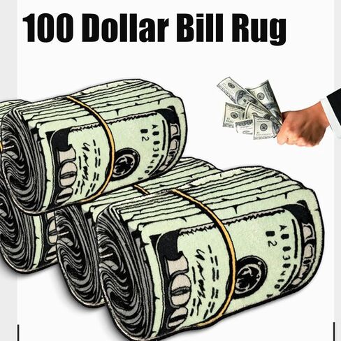 Money Rug,100 Dollar Bill Rug,Imitation Cashmere Money Rugs, Cool Rugs for Bedroom,Money Carpet Cozy Soft Bedroom (green6, 50 * 80cm) in Saudi Arabia