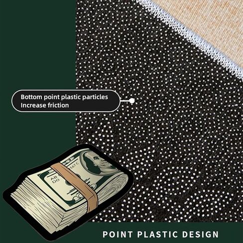 Money Rug,100 Dollar Bill Rug,Imitation Cashmere Money Rugs, Cool Rugs for Bedroom,Money Carpet Cozy Soft Bedroom (green6, 50 * 80cm) in Saudi Arabia