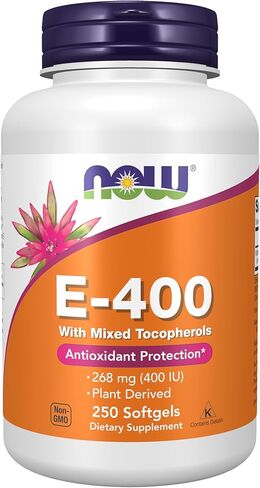 NOW Supplements, Vitamin E-400 IU Mixed Tocopherols, Antioxidant Protection*, 50 Softgels in Kuwait