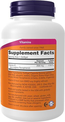 NOW Supplements, Vitamin E-400 IU Mixed Tocopherols, Antioxidant Protection*, 50 Softgels in Kuwait