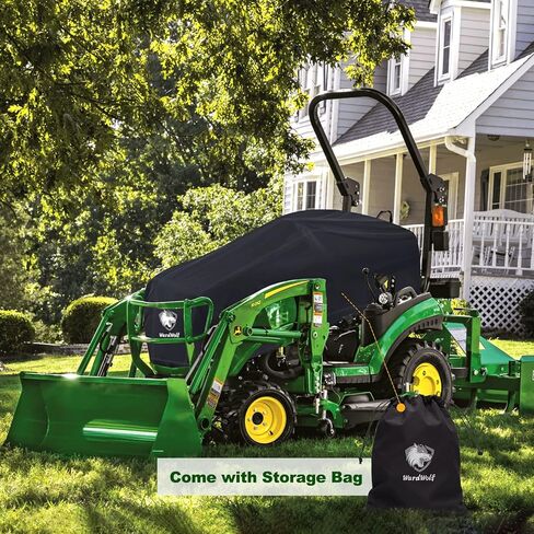 غطاء جرار مقاوم للماء عالي التحمل 900D غطاء قلنسة جرار صغير الحجم متوافق مع كوبوتا، جون ديري، ماهيندرا، بوبكات (أسود) in Kuwait