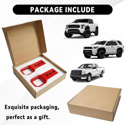 خطافات سحب أمامية لـ Tacoma 2024 2025 2026/4Runner 2025-2026،/Ford F150 2009-2023، خطاف سحب 2 قطعة أحمر in Kuwait