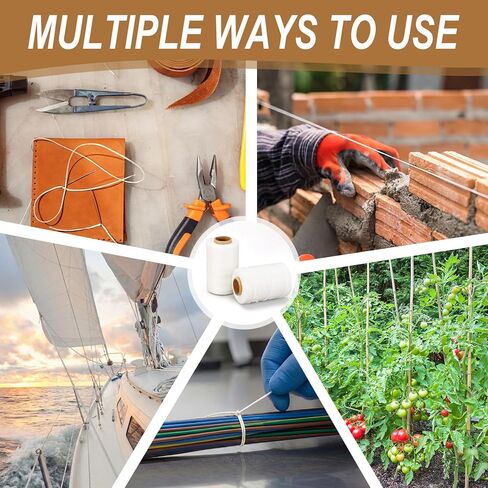 2 Pcs 656 Feet Sail Repair Kit with Needle Thick Waxed String Polyester Sail Repair Twine White Waxed Whipping Twine for Leather Rope Whipping Canvas Work Tie Dye String Lashing Tying in Kuwait