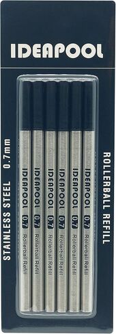 عبوات كرة دوارة قابلة للاستبدال مقاس 0.7 مم لأقلام حبر جاف من خشب الورد، حبر أسود، 6 عبوات in Kuwait