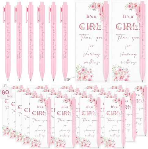30 مجموعة من أقلام It's a Girl للضيوف، هدايا حفلات البنات، قلم حبر جاف قابل للسحب مع إشارات مرجعية، حبر أسود، لوازم جوائز تذكارية تكشف عن الجنس in Kuwait