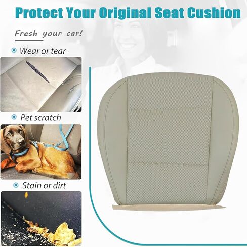 Mythoria Front Driver Side Bottom Perforated Leather Seat Cover Ivory Tan Replacement Compatible with Subaru Outback Legacy 2015 2016 2017 2018 2019 in Kuwait