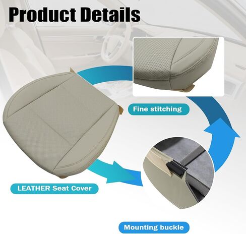 Mythoria Front Driver Side Bottom Perforated Leather Seat Cover Ivory Tan Replacement Compatible with Subaru Outback Legacy 2015 2016 2017 2018 2019 in Kuwait