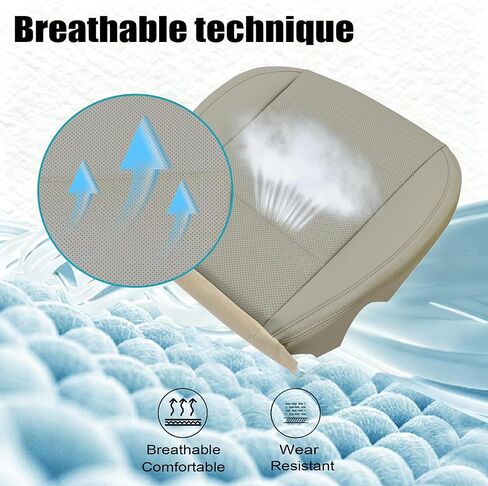 Mythoria Front Driver Side Bottom Perforated Leather Seat Cover Ivory Tan Replacement Compatible with Subaru Outback Legacy 2015 2016 2017 2018 2019 in Kuwait