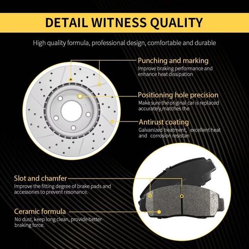 Front Brake kit, Drilled & Slotted Brake Rotors and Disc Brake Pads, for 2011-2014 Subaru Impreza/Forester, for 2013-2014 Subaru Legacy/Outback/XV Crosstrek in Kuwait