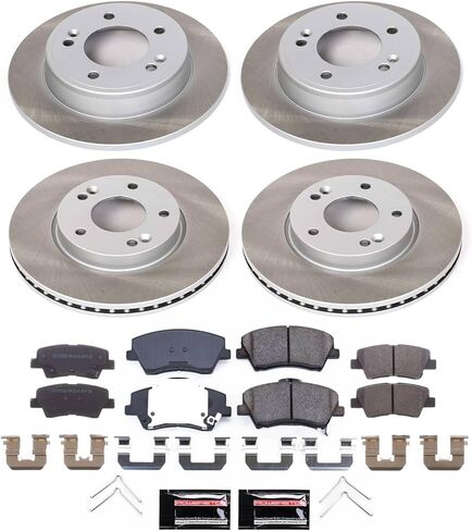 PowerStop Front and Rear Brake Kit For Hyundai Elantra 2017-20 - Ceramic Brake Pads + Semi Coated Rotors Replacement, SC7385 in Saudi Arabia