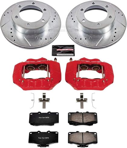 Power Stop KC1233A Z23 Evolution Sport Front Caliper Brake Kit- Brake Rotor, Carbon-Fiber Ceramic Brake Pads and Brake Caliper For Toyota Tacoma 1995-2004 [Model Specific] in Saudi Arabia