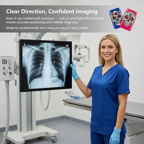 X-Ray Markers - Clear Epoxy Resin with Lead L & R Letters - No Initials - Small Rectangle - Reusable & Washable - Includes 5 Piece Adhesive Strips for Extra Strength in Kuwait