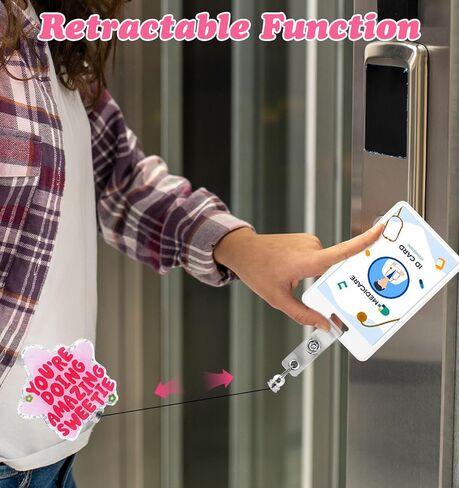 Your Doing Amazing Sweetie Badge Reel, Nurse Badge Reel, Pink Retractable ID Card Holder Clip for Nurses Social Workers (Star Shape) in Kuwait