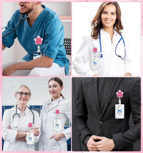 Your Doing Amazing Sweetie Badge Reel, Nurse Badge Reel, Pink Retractable ID Card Holder Clip for Nurses Social Workers (Star Shape) in Kuwait
