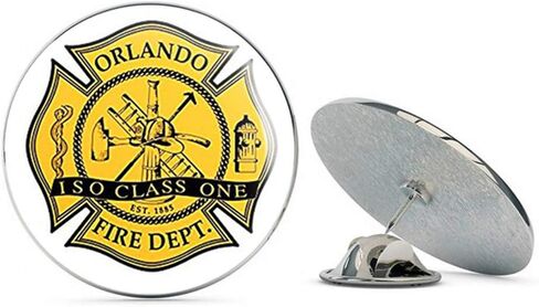 Maltese Cross Shaped Orlando FIRE DEPT Logo (fl Florida Firefighter) Metal 0.75" Lapel Hat Pin Tie Tack Pinback in Kuwait