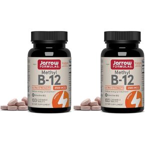 Jarrow Formulas Ultra Strength Methyl B-12 2500mcg, Dietary Supplement for Cellular Energy Production and Brain Health Support, 100 Tropical-Flavored Chewable Tablets, 100 Day Supply in Saudi Arabia
