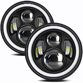 H6024 2 قطعة 7 بوصة مصابيح أمامية LED مع ضوء النهار الجري لسيارة جيب رانجلر JK JKU LJ TJ CJ GMC تشيفي فورد دودج مازدا مياتا نيسان ماك VW AM General Hummer H1 H2 Land Rover Defender سوزوكي in Kuwait